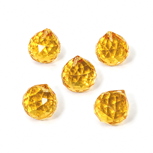 〔Z158-Y20〕5個セット サンキャッチャー用 ガラスクリスタル トップパーツ イエロー20mm/Glass Crystal Prism
