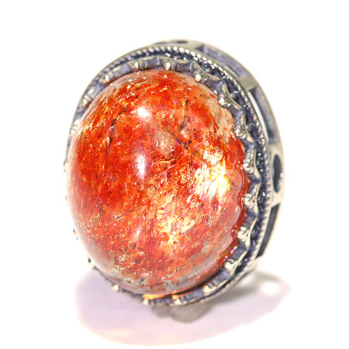 〔Z60-1〕高品質 発色良い サンストーン sv925 パーツ Sun stone 日長石