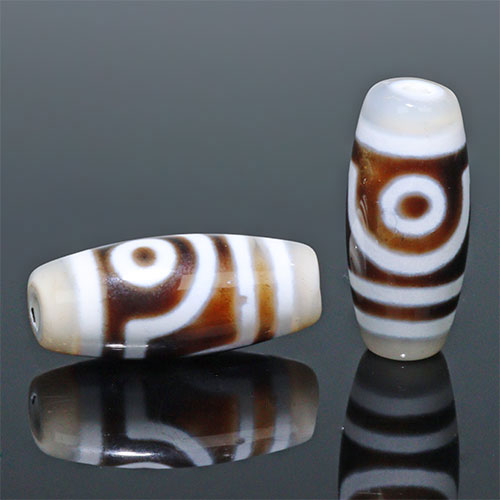 〔Z66-1〕【 天珠】約28x12mm 二眼天珠 守り 開運 風水 【ランダム発送】【FOREST 天然石 パワーストーン】