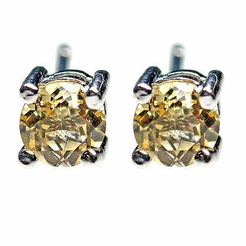 〔p59-1〕Citrine シトリン sv925 ピアス 天然石  誕生石【FOREST 天然石 パワーストーン】